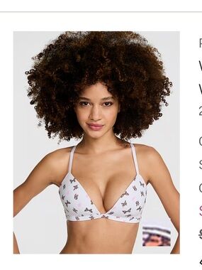 Victoria's Secret White Bra with Butterfly Print